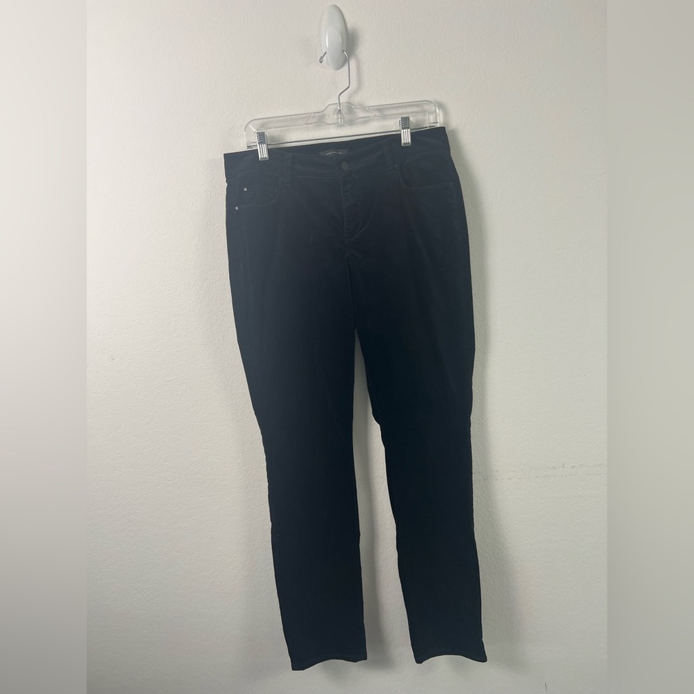 Ann Taylor Black Velvet Skinny Curvy Fit Pants Holiday Evening Party Formal